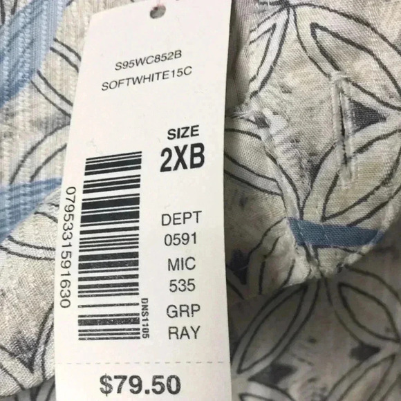 NWT CARIBBEAN MENS SZ 2XB TROPICAL SHIRT - Picture 6 of 12